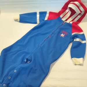 Vintage Space Patrol Jumpsuit Red White & Blue Hooded Long Sleeve‎ Costume